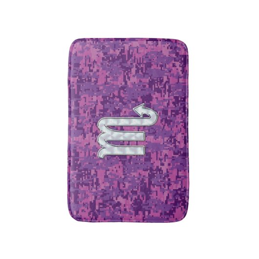 Scorpio Horoscope-aanmelding met roze digitale cam Badmat (Voorkant Verticaal)