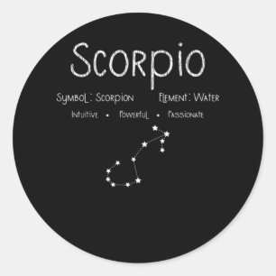 Scorpio Horoscope Astrology Star Sign Birthday Ronde Sticker