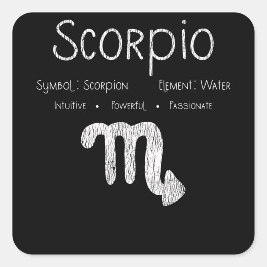 Scorpio Horoscope Astrology Star Sign Birthday Vierkante Sticker (Voorkant)