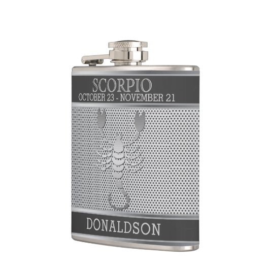 Scorpio ♏ in Black en Silver Mesh Heupfles (Links)