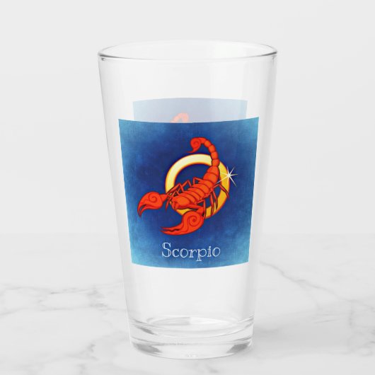 Scorpio in blauw glas (Achterkant)