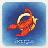 Scorpio in blauw kartonnen onderzetters (Voorkant)
