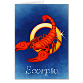 Scorpio in blauw Wenskaart (Voorkant)