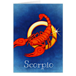 Scorpio in blauw Wenskaart