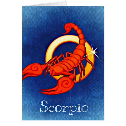 Scorpio in blauw Wenskaart (Voorkant)