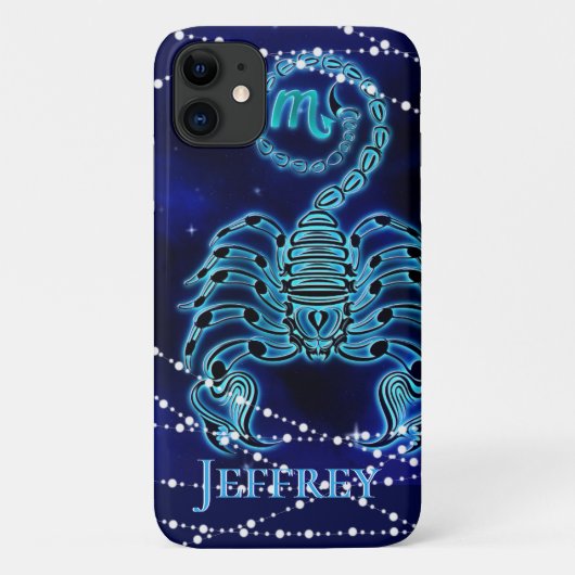 Scorpio in donkerblauw II Case-Mate iPhone Case (Achterkant)
