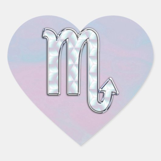 Scorpio-inloggen Moeder van Parelstijl Hart Sticker (Voorkant)