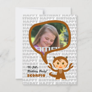 Scorpio Kinder partijuitnodiging met foto Kaart