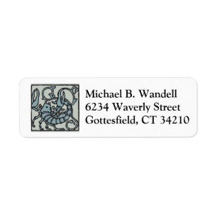 Scorpio letterpress-etiket met retouradres etiket