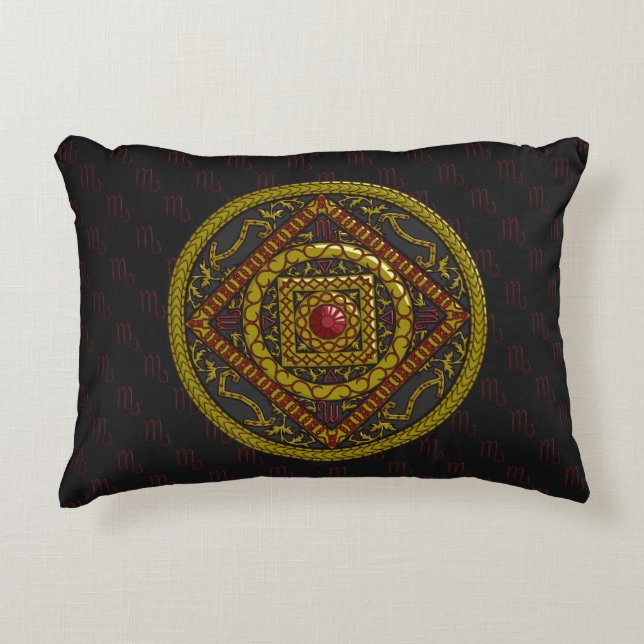Scorpio Mandala Accent Pillow Decoratief Kussen (Voorkant)