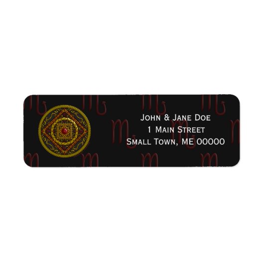 Scorpio Mandala Adres Etiket (Voorkant)