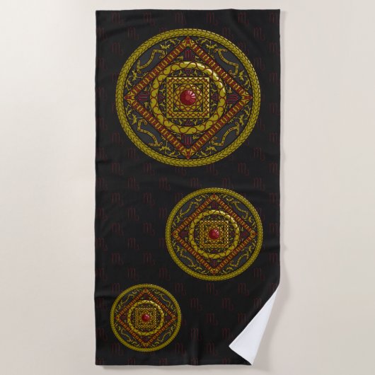 Scorpio Mandala Beach Towel Strandlaken (Voorkant)