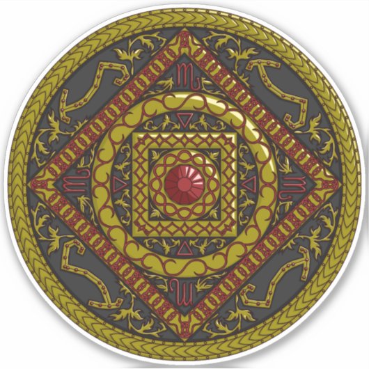 Scorpio Mandala Contour Sticker (Voorkant)