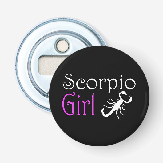 Scorpio-meisje Button Flesopener (Voorkant)