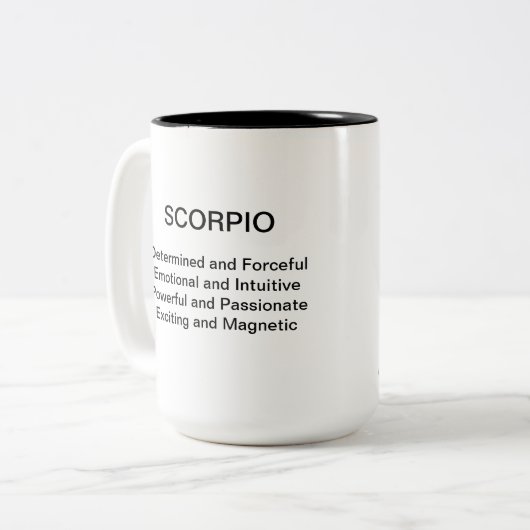 Scorpio-Mok Tweekleurige Koffiemok (Voorkant links)