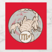 Scorpio Mucha Art Nouveau Wine Label Wijn Etiket (Enkel label)