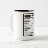 Scorpio Nutrition Facts Tweekleurige Koffiemok (Voorkant links)