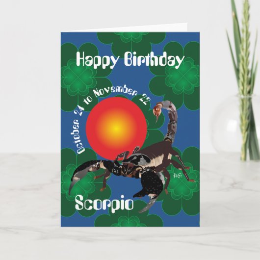 Scorpio October 24 to November 22 Greeting Card Kaart (Voorkant)