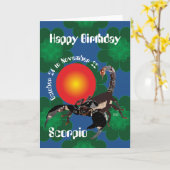 Scorpio October 24 to November 22 Greeting Card Kaart (Gele Bloem)