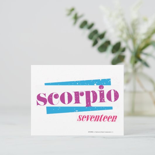 Scorpio Paars Briefkaart (Staand voorkant)