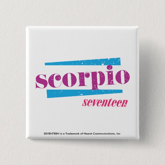 Scorpio Paars Vierkante Button 5,1 Cm (Voorkant)