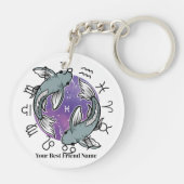 Scorpio & Pisces Zodiac Acrylic Keychain (Achterkant)