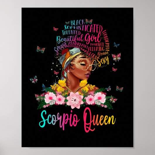 Scorpio Queen Black Women Persistent Beauful Poster (Voorkant)