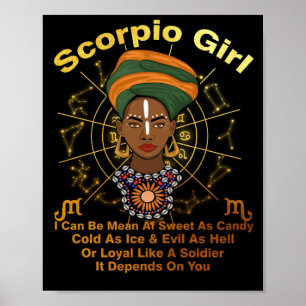 Scorpio Queen Sweet als Snoep Birthday Black Women Poster