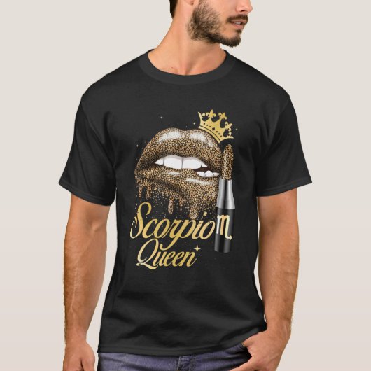 Scorpio Queen Zodiac Sign Horoscope Birthday T-shirt (Voorkant)