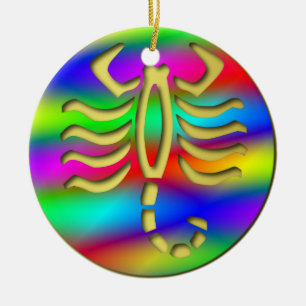 Scorpio Rainbow Scorpion Birthday kerstboom Keramisch Ornament