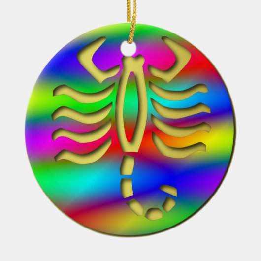 Scorpio Rainbow Scorpion Birthday kerstboom Keramisch Ornament (Voorkant)