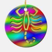 Scorpio Rainbow Scorpion Birthday kerstboom Keramisch Ornament (Achterkant)