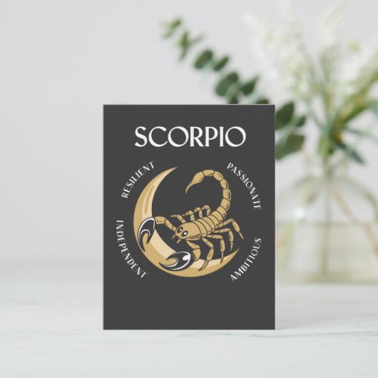 Scorpio Rising Ambitious Competitive Scorpio Trait Briefkaart (Staand voorkant)