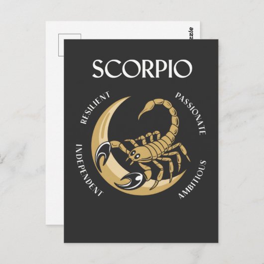 Scorpio Rising Ambitious Competitive Scorpio Trait Briefkaart (Voorkant / Achterkant)
