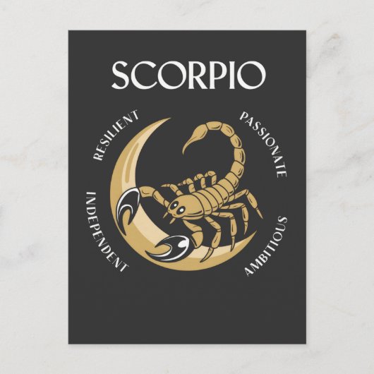 Scorpio Rising Ambitious Competitive Scorpio Trait Briefkaart (Voorkant)