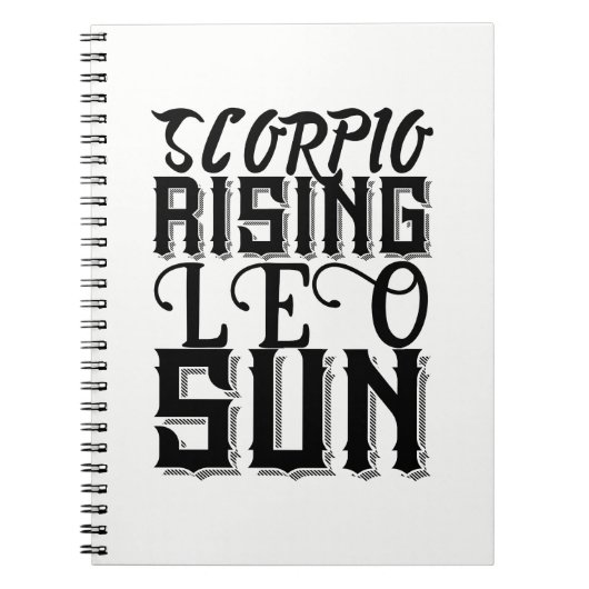 Scorpio Rising Leo Sun Astrology Horoscope Zodiac Notitieboek (Voorkant)