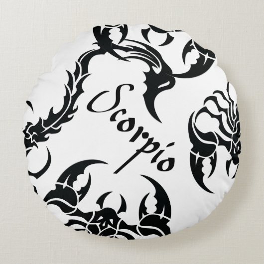 Scorpio Rond Kussen (Voorkant)
