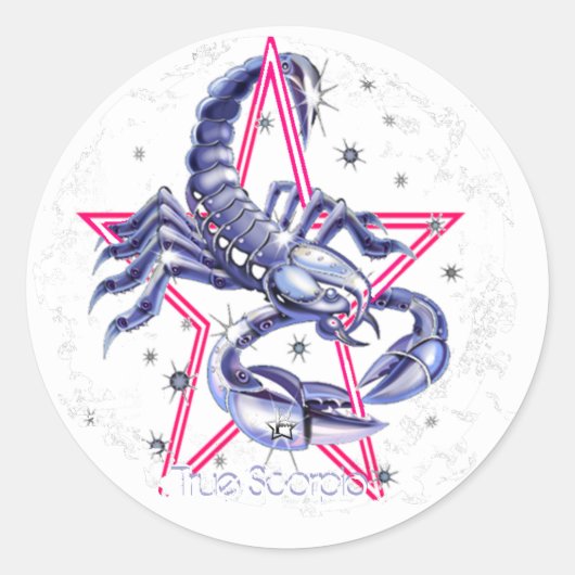 Scorpio Ronde Tekkers met stoornis Ronde Sticker (Voorkant)