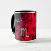 Scorpio Rood en Zwarte Zodiac Mok (Voorkant links)