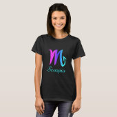 Scorpio Roze Paars Blue Horoscope Sign T-shirt (Voorkant volledig)