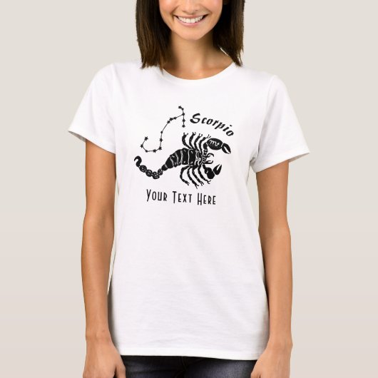 Scorpio Scorpion Constellatie met tekst Birthday T-shirt (Voorkant)