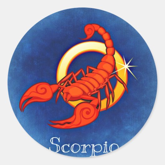Scorpio, Scorpion Ronde Sticker (Voorkant)