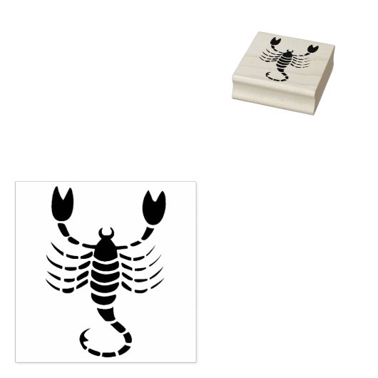 scorpio scorpion zodiac art stamp rubberstempel (Gestempeld)