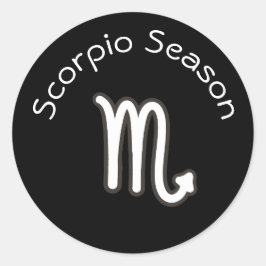 Scorpio Seizoen Astrologie Zodiac Sign Black Ronde Sticker