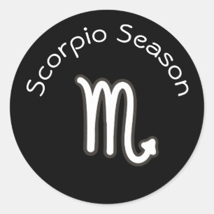 Scorpio Seizoen Astrologie Zodiac Sign Black Ronde Sticker