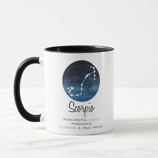 Scorpio Sign, Constellation, Zodiac Coffee Mok (Links)