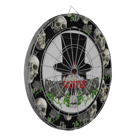 Scorpio Skull Dartbord (Voorkant Links)
