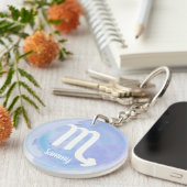 Scorpio Specialized Waterverf Zodiac Sign Sleutelhanger (Voorkant Rechts)