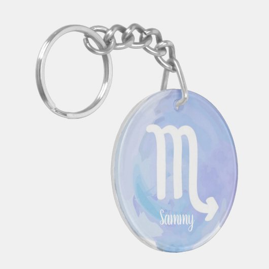 Scorpio Specialized Waterverf Zodiac Sign Sleutelhanger (Voorkant Links)
