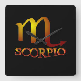 Scorpio Star Gold Vierkante Klok